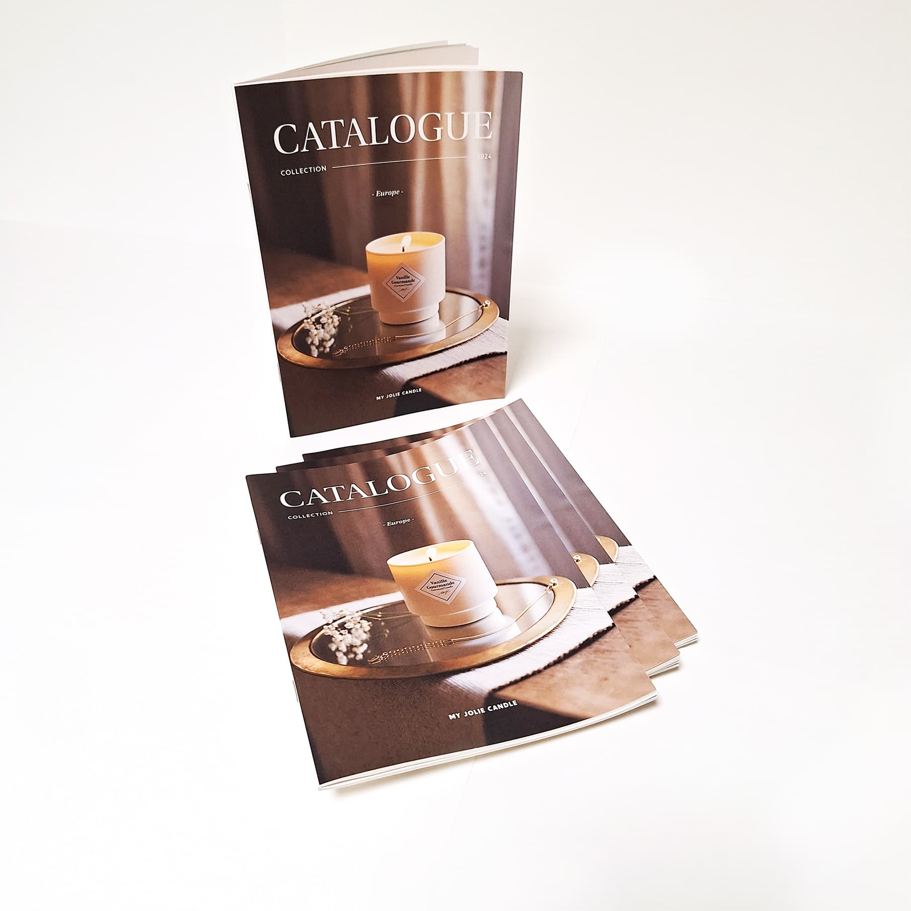 Catalogue de bougie en dos carré piqué